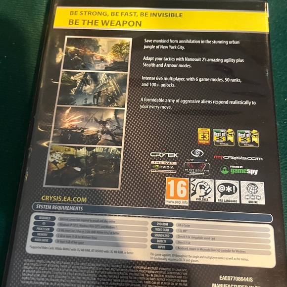 Crysis 2 PC DVD CD-ROM Video game No Manual - Picture 2 of 4